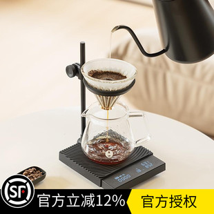 手冲咖啡秤 双计量称重计时高精度 泰摩 黑镜DUO智能咖啡电子秤