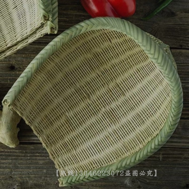 农家结实竹簸箕农家竹编筲箕竹筛酒店火锅洗菜沥水篮竹编织竹制品