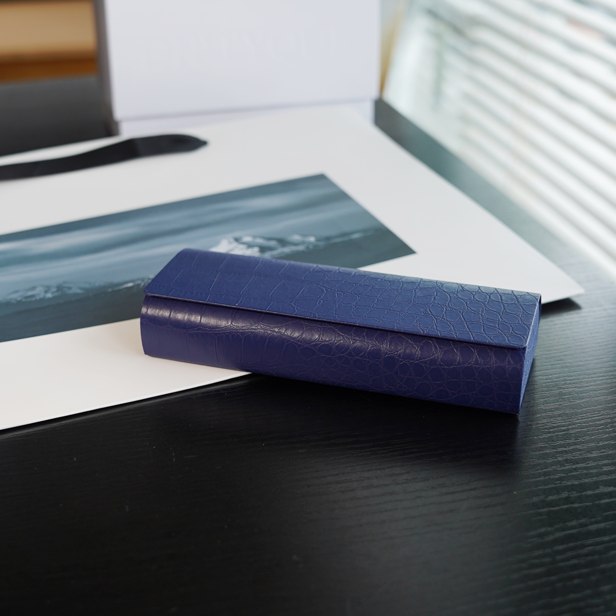 复古鳄鱼纹便携抗压防压眼镜盒