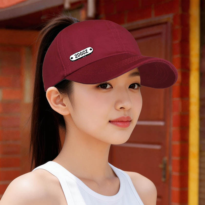 帽子女夏季半空顶鸭舌帽软顶百搭可调节纯色棒球帽新款放高马尾辫图片