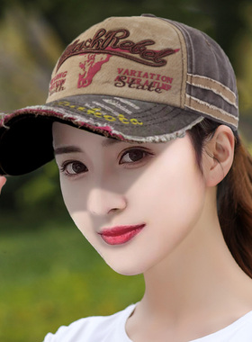 帽子做旧防晒鸭舌帽春夏季
