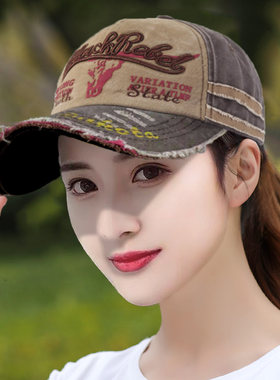 帽子做旧防晒鸭舌帽春夏季