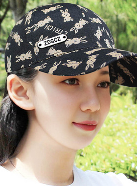鸭舌帽女士潮韩版棒球帽2025新款显脸小遮阳帽春秋季小兔百搭帽子