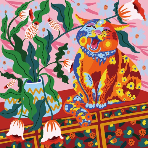 《Fickle Kitty In Love3》限量版画 亚克力外框 25x25厘米