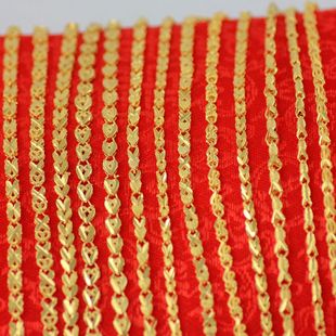 D42久色镀金项链黄铜镀倒模女款 细项链现货代发仿黄金项链