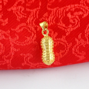 E28 A 镀金金花生 真空黄铜镀金色首饰 久不褪色