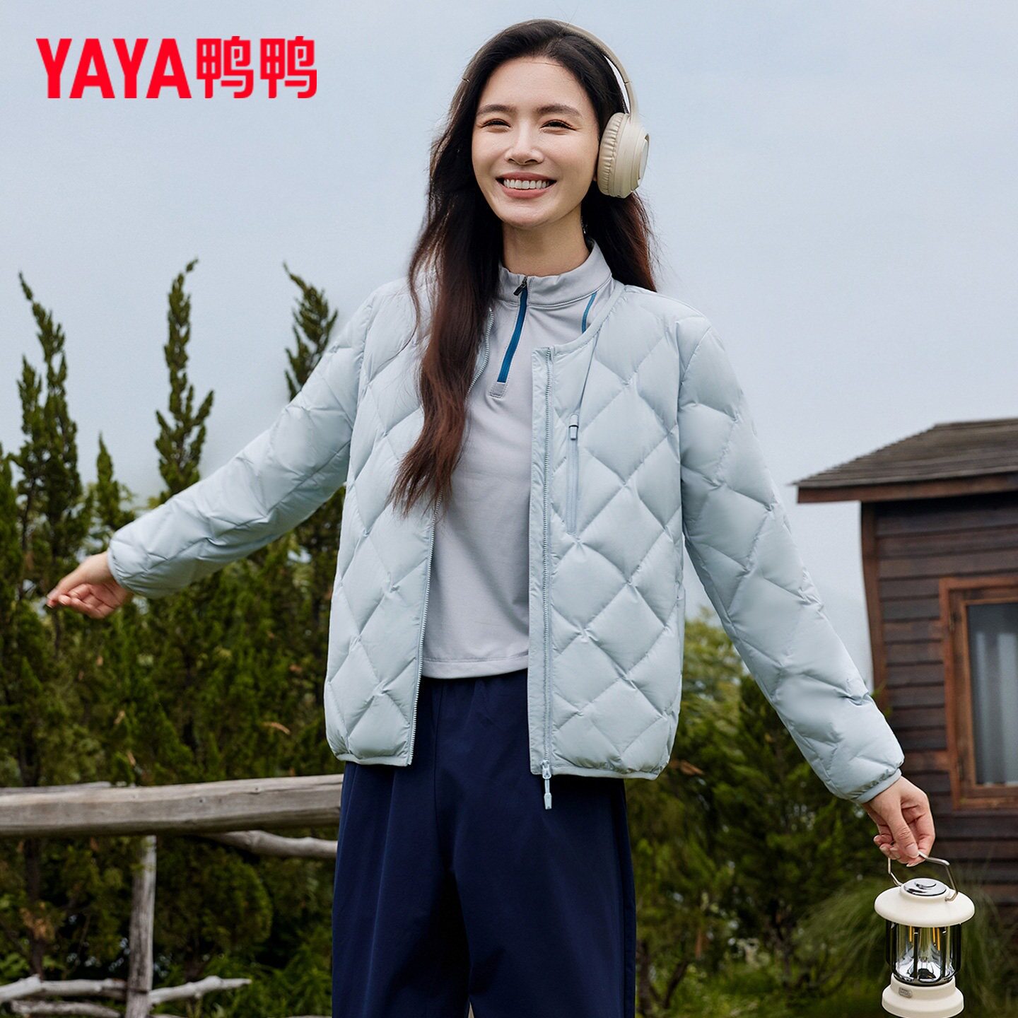 【轻羽系列】鸭鸭轻薄圆领羽绒服女2026秋冬新品短款休闲鸭绒外套