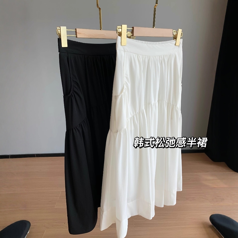 A字中长款蓬蓬裙半身裙女夏