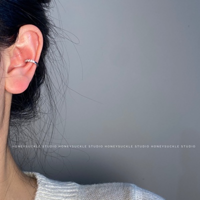 忍冬HONEYSUCKLE  镀14K真金C型耳骨夹 简约无耳洞个性耳饰