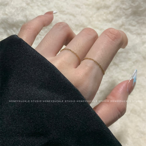 钛钢小众百搭简约特别的戒指