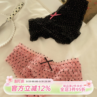 女清新可爱小蝴蝶结女士三角裤 内裤 甜美网纱薄款 森日和叶2026新款