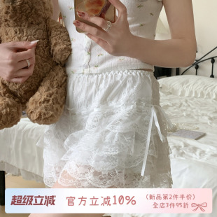 系带蕾丝安全裤女生防走光jk打底裤裙女夏季薄款裙裤Lolita裙撑