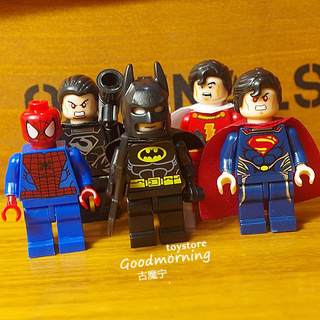 正义联盟 超人 蝙蝠侠 蜘蛛侠 沙赞 积木人 拼装手办公仔玩具摆件