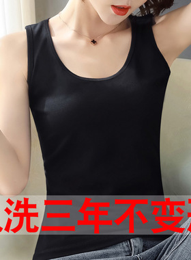 黑色小吊带背心女外穿内搭2025新款夏季无袖纯棉白色打底t恤上衣