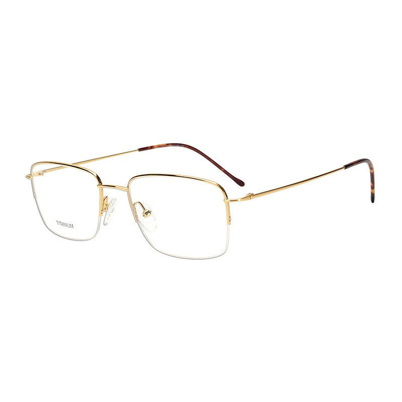 珍藏高端品牌纯钛超轻半框眼镜架男士超宽大脸胖脸女细腿腿眼镜框