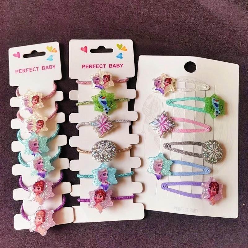 外贸单儿童冰雪奇缘公主头饰发夹安娜艾莎小发圈女童BB刘海夹发饰