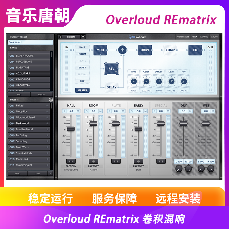 Overloud REmatrix 卷积采样混响新版 WIN&MAC