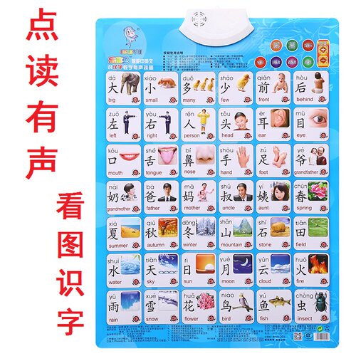 看图识字早教启蒙学汉字有声挂图