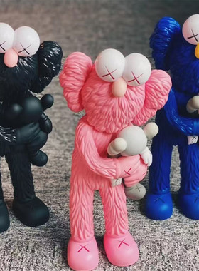 Mand kaws芝麻街take公仔摆件 BFF报姿潮流手办玩具卡通装饰礼物