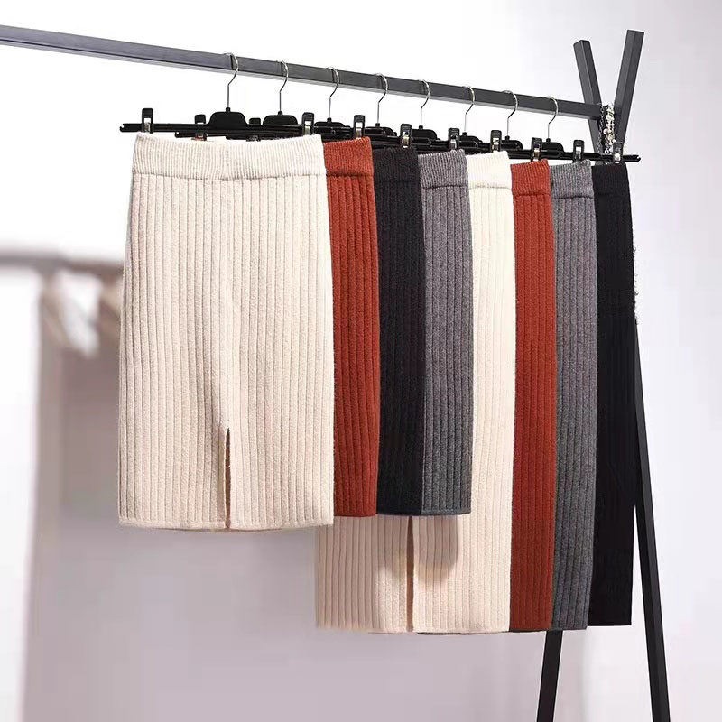 LUCYEVER 2021 가을 겨울 여성 니트 스커트 한국 HIG