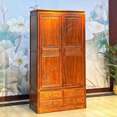 全实木衣柜家用卧室金花梨木大衣柜三门四门中式明清古典仿古家具