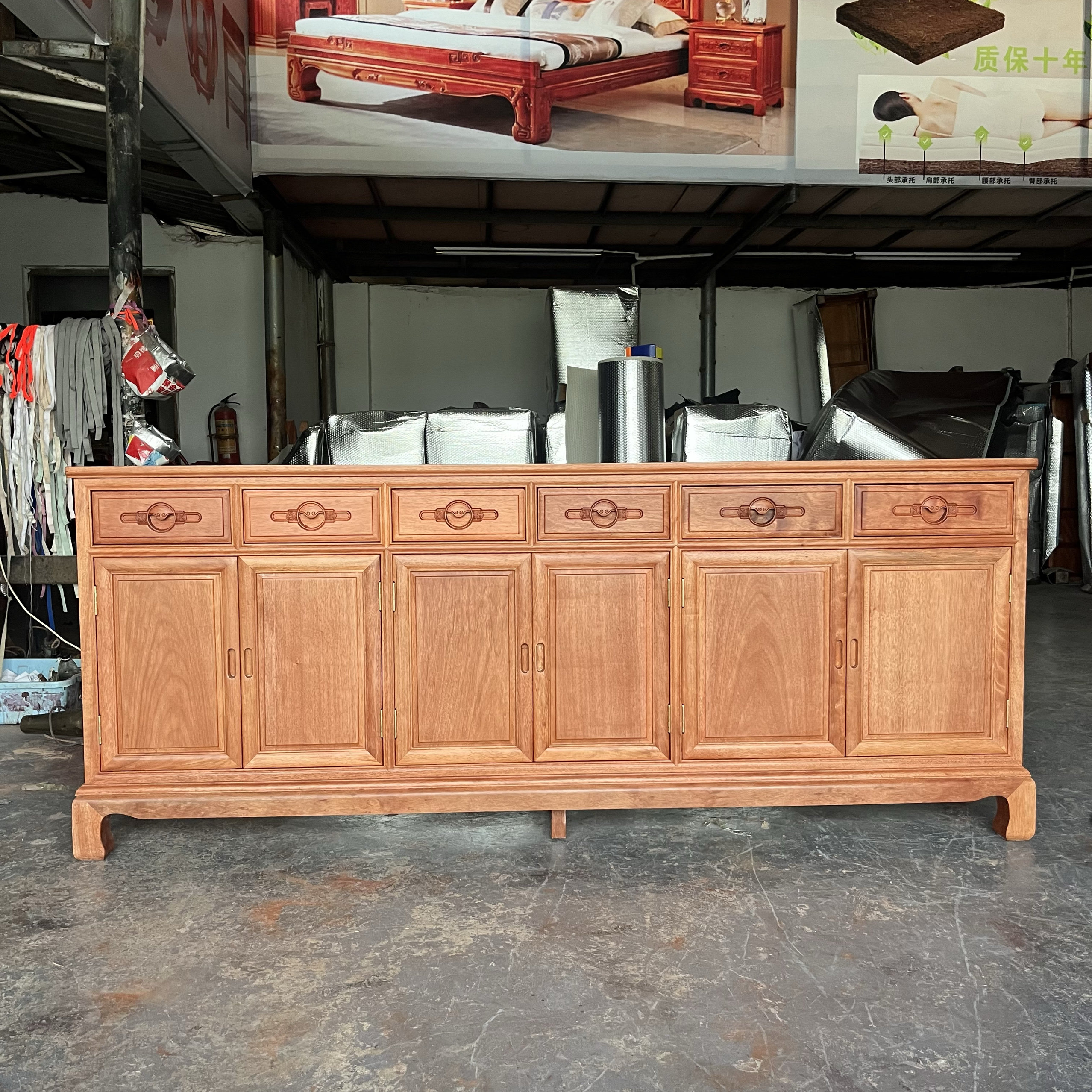 红木餐边柜玄关柜碗柜实木橱柜新中式全金花梨原木多用储物柜包邮