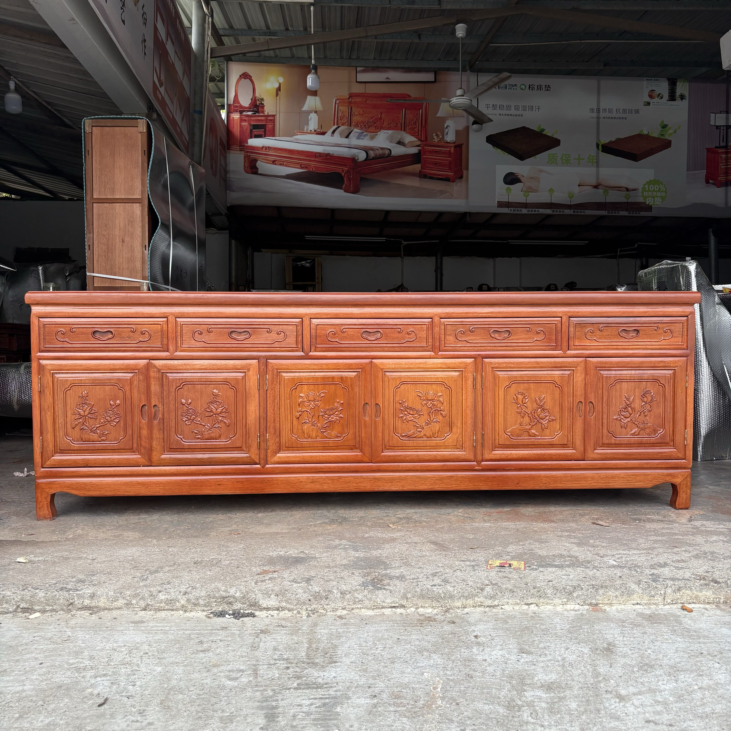 红木家具全实木金花梨木餐边柜茶水柜玄关全菠萝格木原木碗柜储物