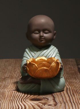 禅意小和尚摆设品佛像和尚桌面摆件玄关装饰摆件客厅酒柜家居装饰