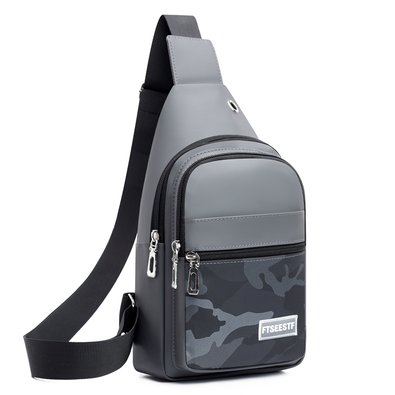 休闲单肩防水时尚多功能胸包男士斜挎包轻便防水包潮流轻便胸前包