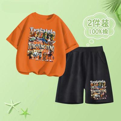 2025夏季新款男童纯棉短袖套装