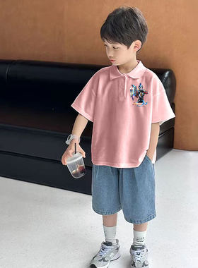 奥特曼男童夏季短袖POLO衫学院风
