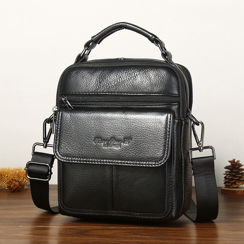 男包真皮多功能手提包单肩斜挎包纯头层牛皮休闲男士多用斜背小包