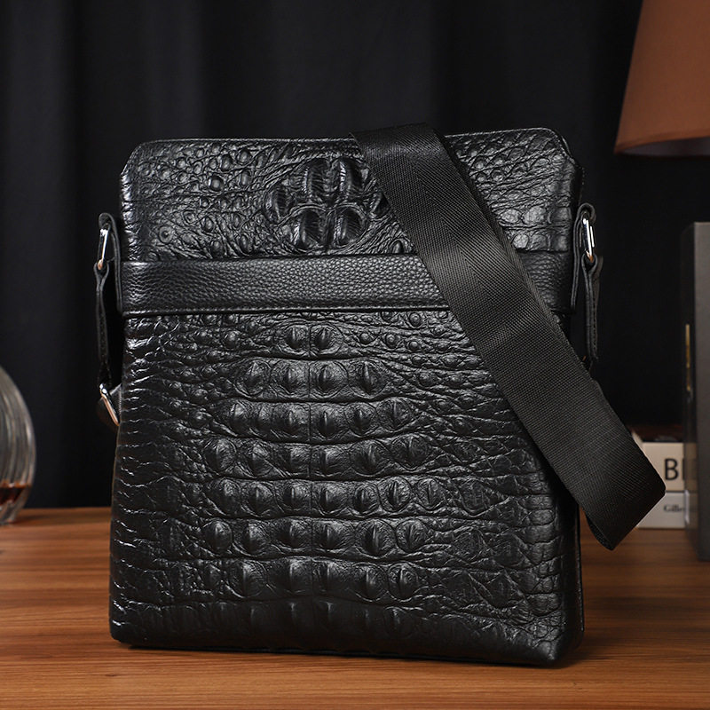 牛皮真皮男包鳄鱼纹头层牛皮斜挎包时尚潮款商务男士高端单肩跨包,箱包皮具/热销女包/男包,男士包袋,淘宝优惠券,粉丝福利购,淘宝优惠卷
