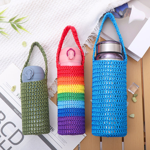 杯套保温杯玻璃杯茶杯水壶保护套多容量手工钩编防烫通用杯子套