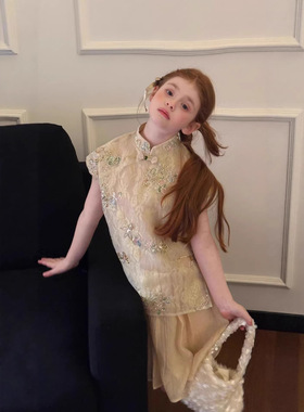 GOLI·重工珠花刺绣亮片 国风旗袍裙