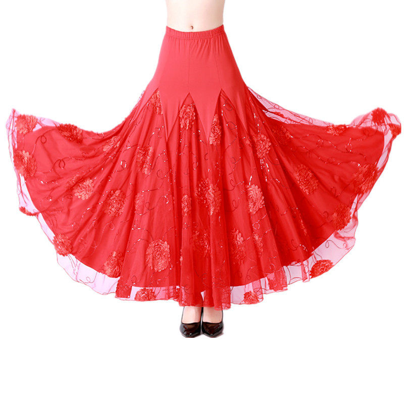 表演摩登舞裙练习交谊舞大摆裙新款演出初学者兹长裙更多舞蹈服装