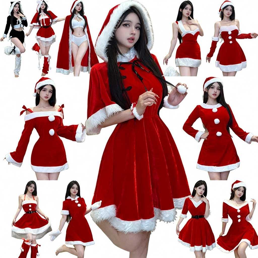 圣诞限定绒面兔女郎演出服夜店