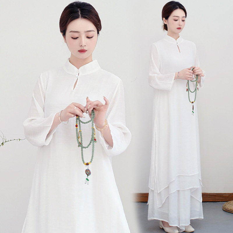 女装丝麻茶服禅修居士禅舞汉服