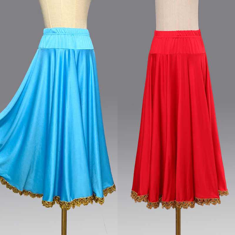 廣場舞跳舞中長裙新款民族新疆舞