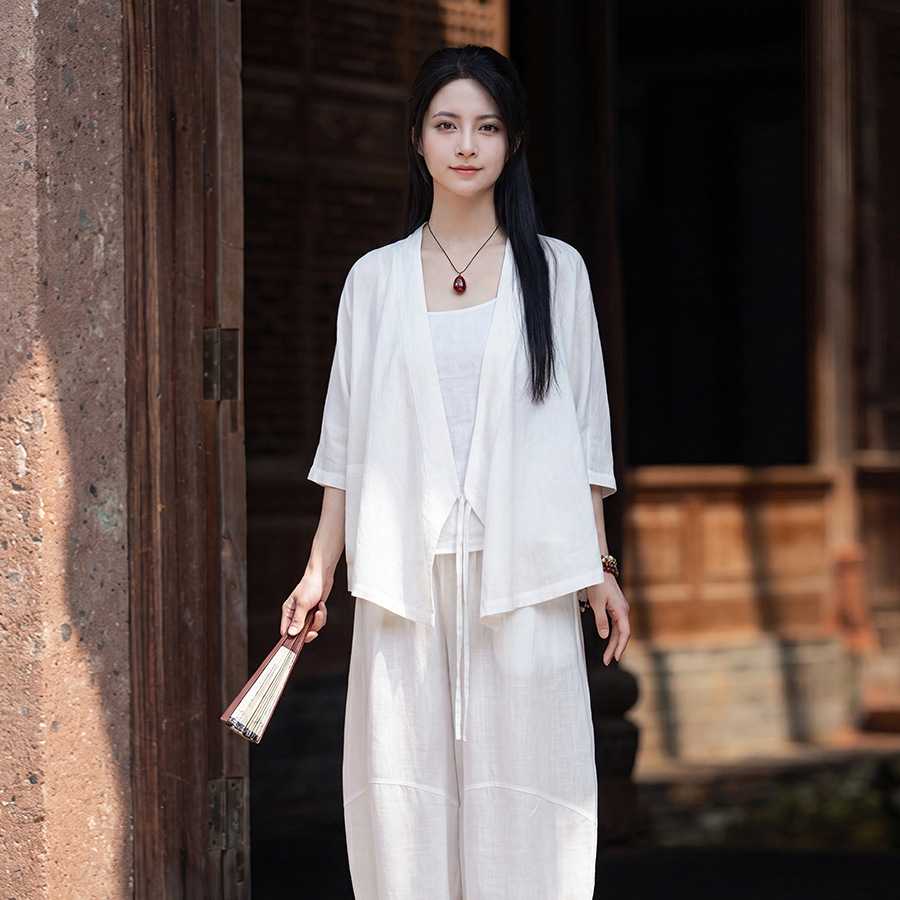 夏季天丝麻薄款防晒汉服外搭上衣
