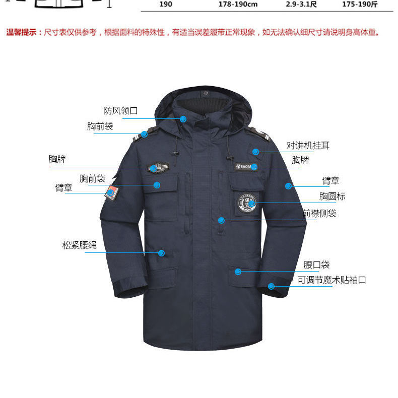保安棉服男冬季加厚保暖
