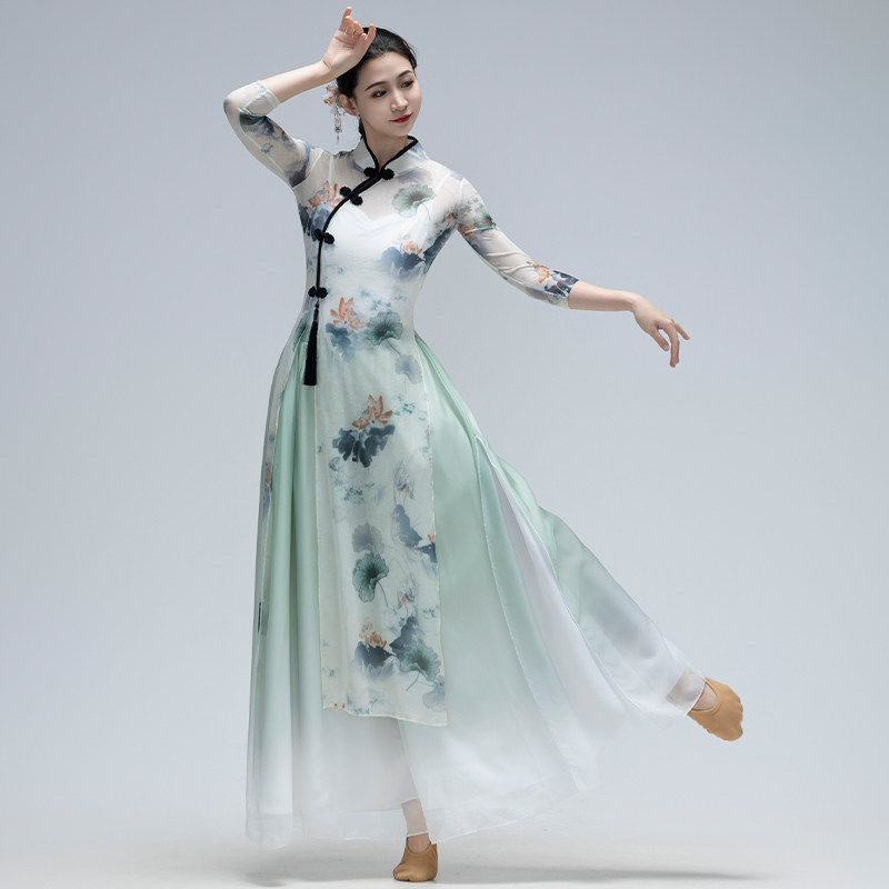 古典舞蹈服女飘逸弹力身韵纱衣