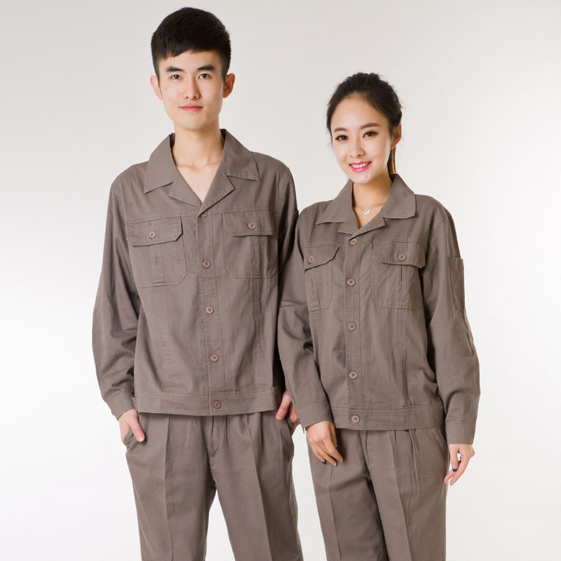 春秋全棉长袖男工装套装劳保服