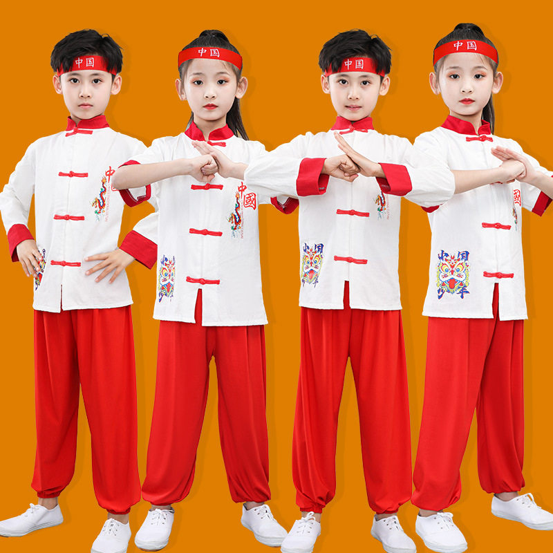 儿童武术节目表演服打鼓服运动会