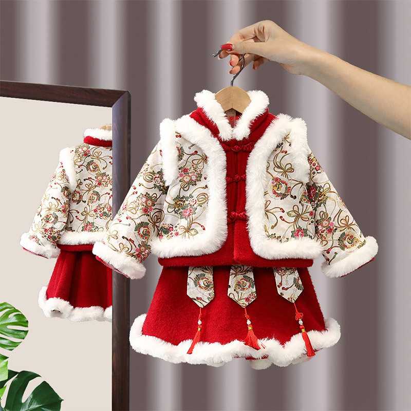 女童龙年唐装冬装新年拜年服宝宝