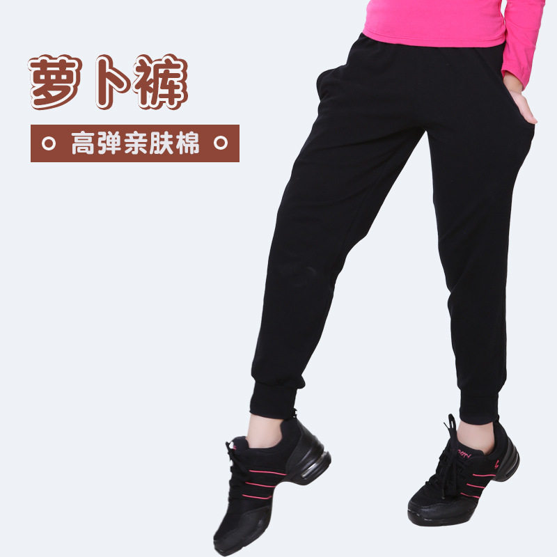 儿童棉舞蹈裤夏季女童黑色练功服