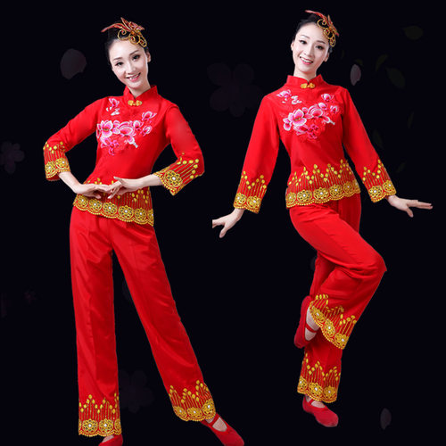 秧歌服女新款广场舞套装东北腰鼓
