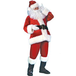 圣诞老人角色扮演成人绒圣诞节舞台表演服饰圣诞老公公服氨纶