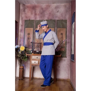 店*小二服装杂役家丁仆人地保酒店农民牛郎织女古装汉服平民服装