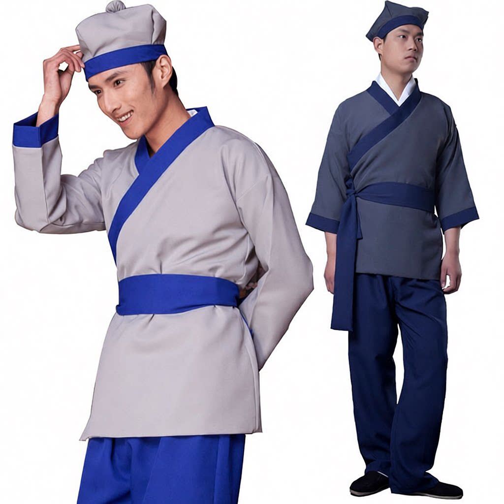成人古装汉服小二服装茶楼酒店